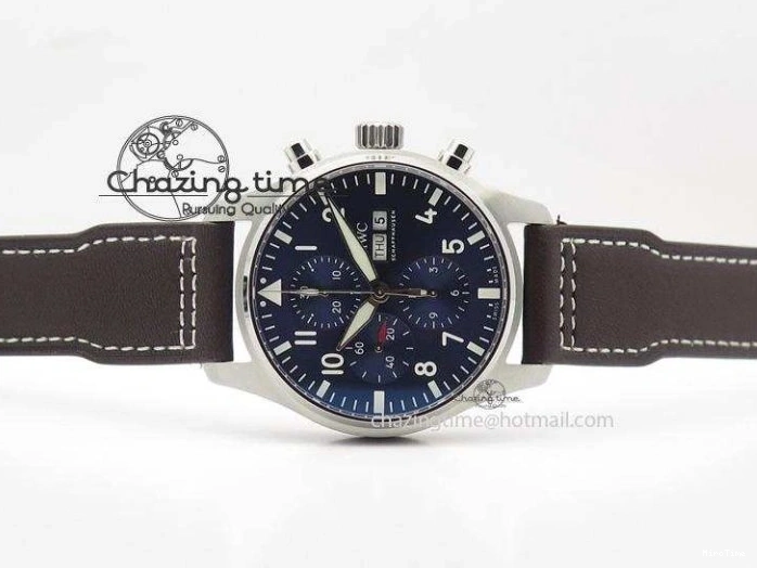 MIROTIME 1224 HighQuality Pilot Chrono 377714 “Le Petit Prince” ZF Best Edition Blue Dial On Brown Leather Strap A 7309